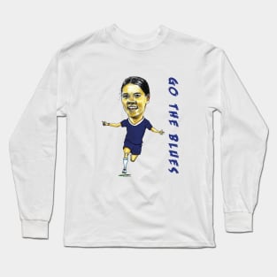 Sam Kerr caricature - Chelsea and Australian football player Long Sleeve T-Shirt